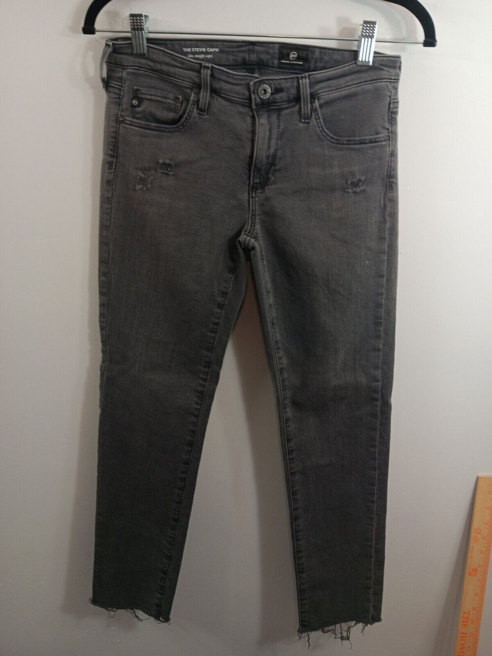 ADRIANO GOLDSCHMIED  Women’s The Stevie Capri Slim Straight Grey Jeans Sz 27